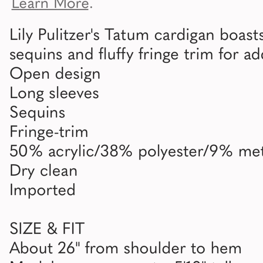 NWT Lilly Pulitzer Tatum Sequin Open Cardigan size M - Picture 10 of 10